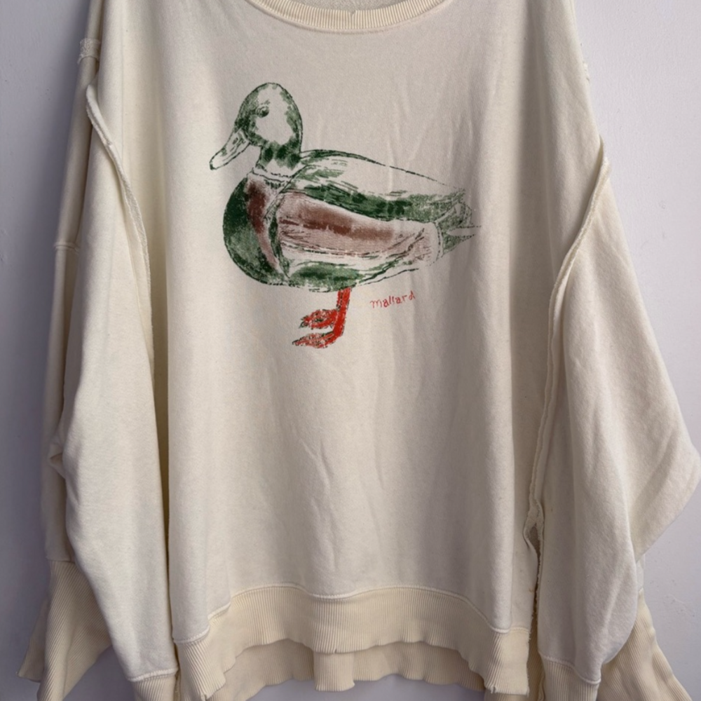 Free People We The Free Graphic Camden Pullover in Cream - Picture 5 of 6